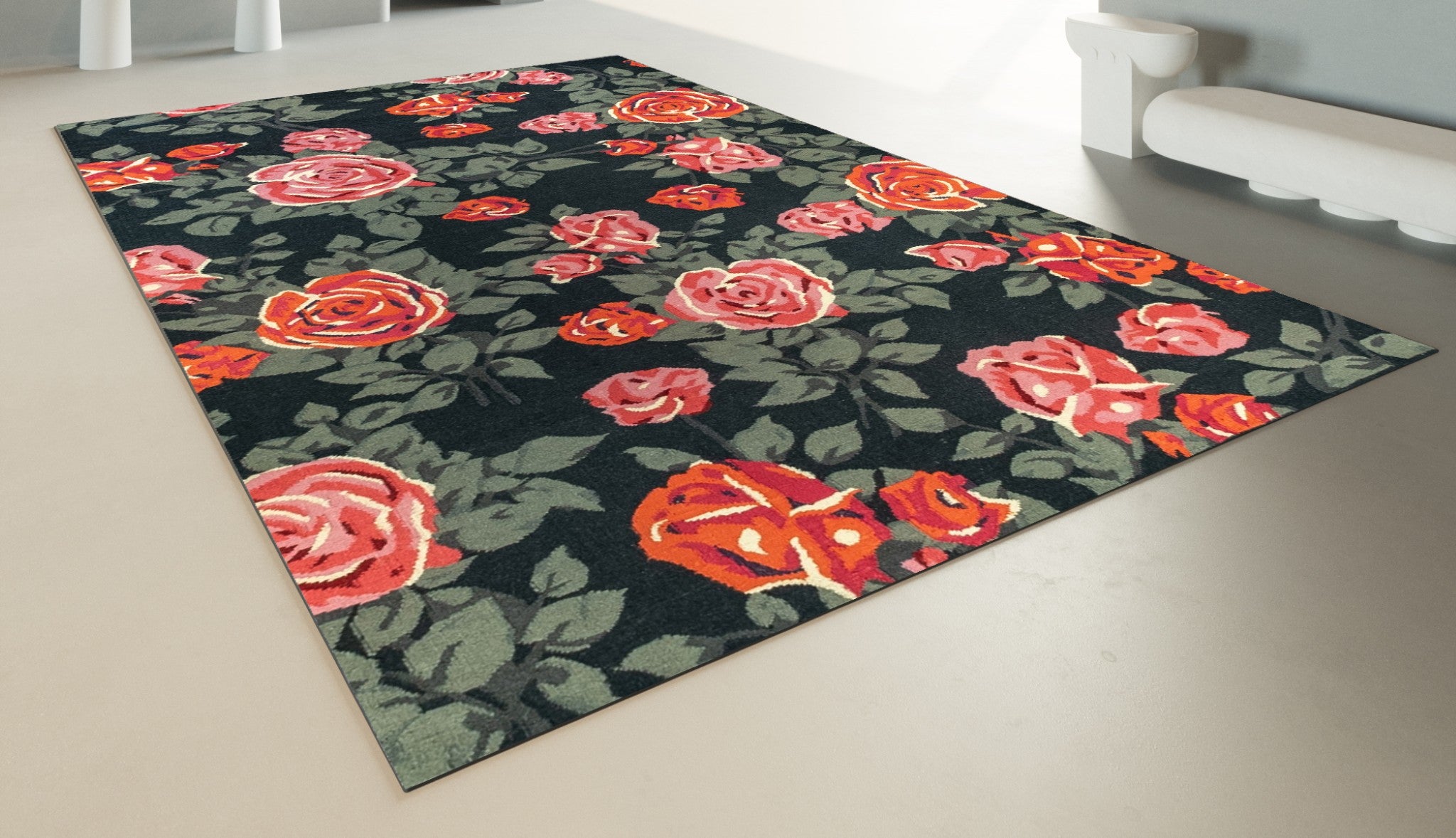 PERSIAN FLOWERY KILIM CARPET