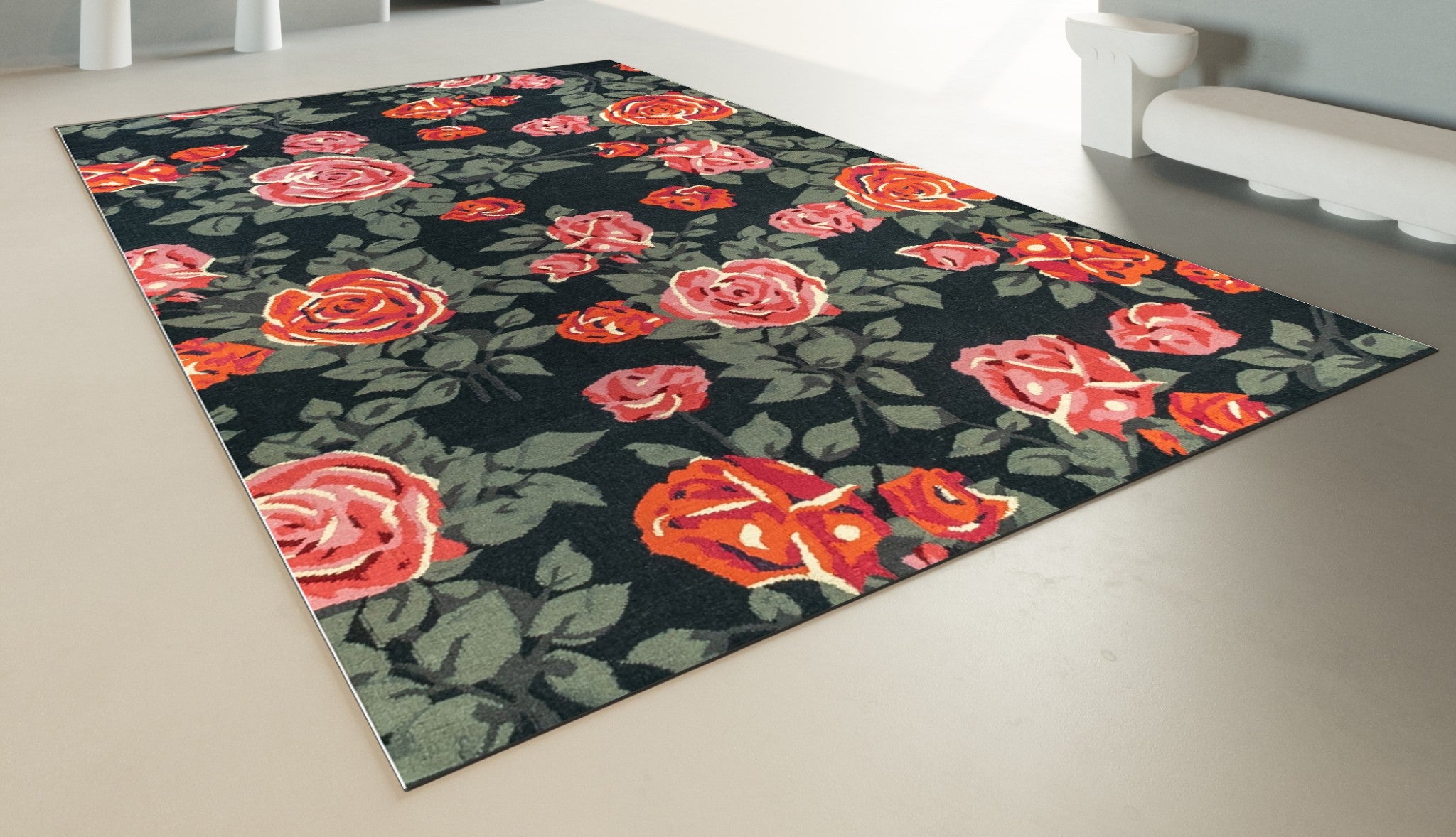 PERSIAN FLOWERY KILIM CARPET