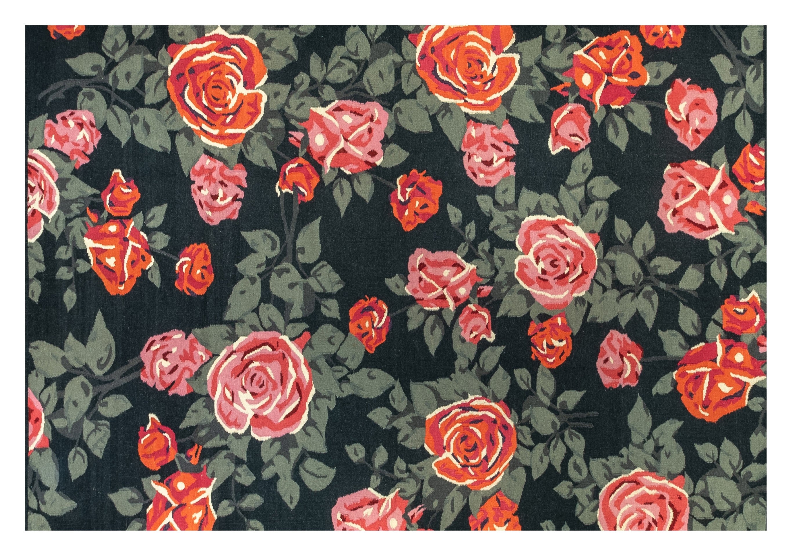 PERSIAN FLOWERY KILIM CARPET