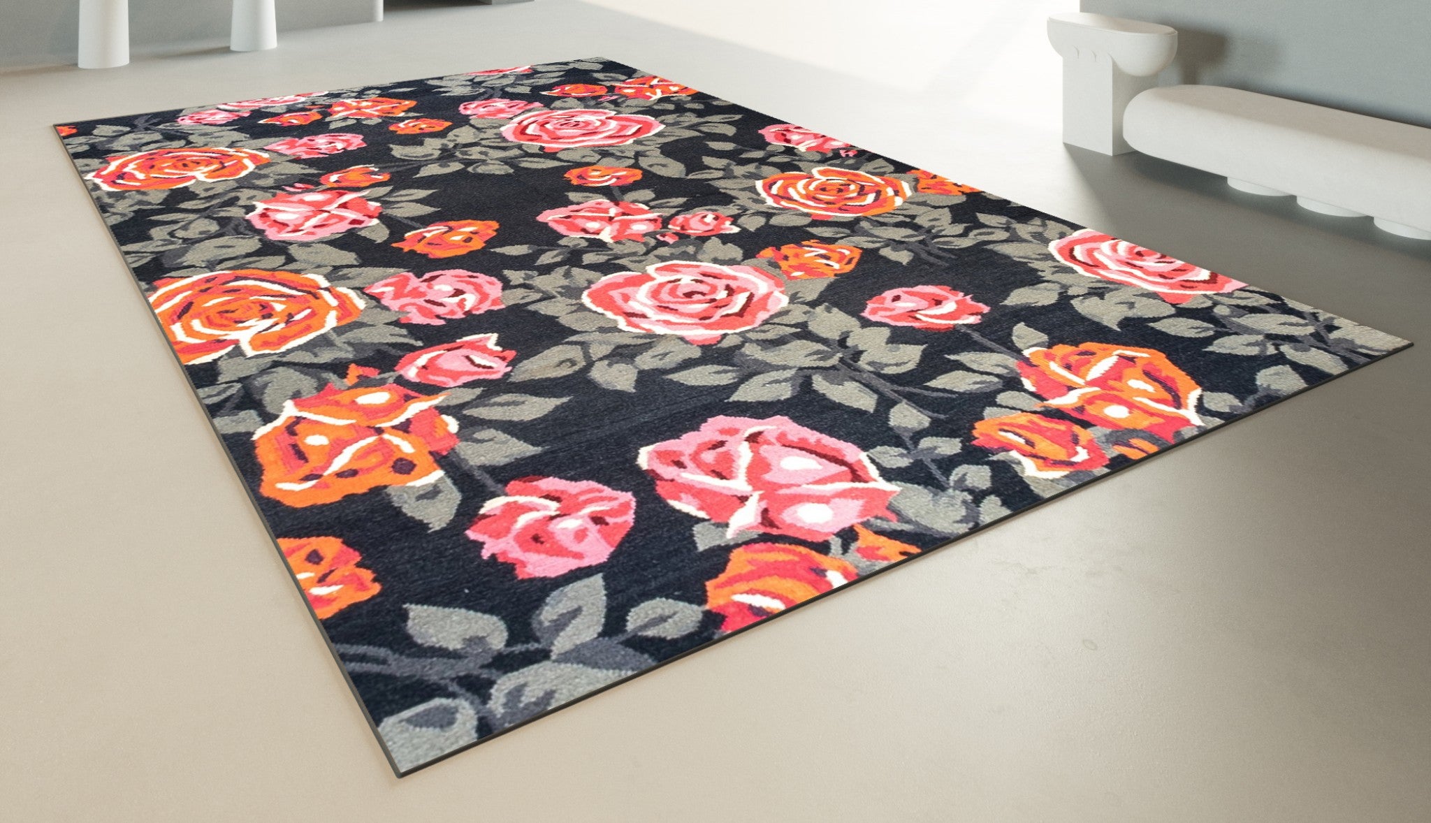 PERSIAN FLOWERY KILIM CARPET