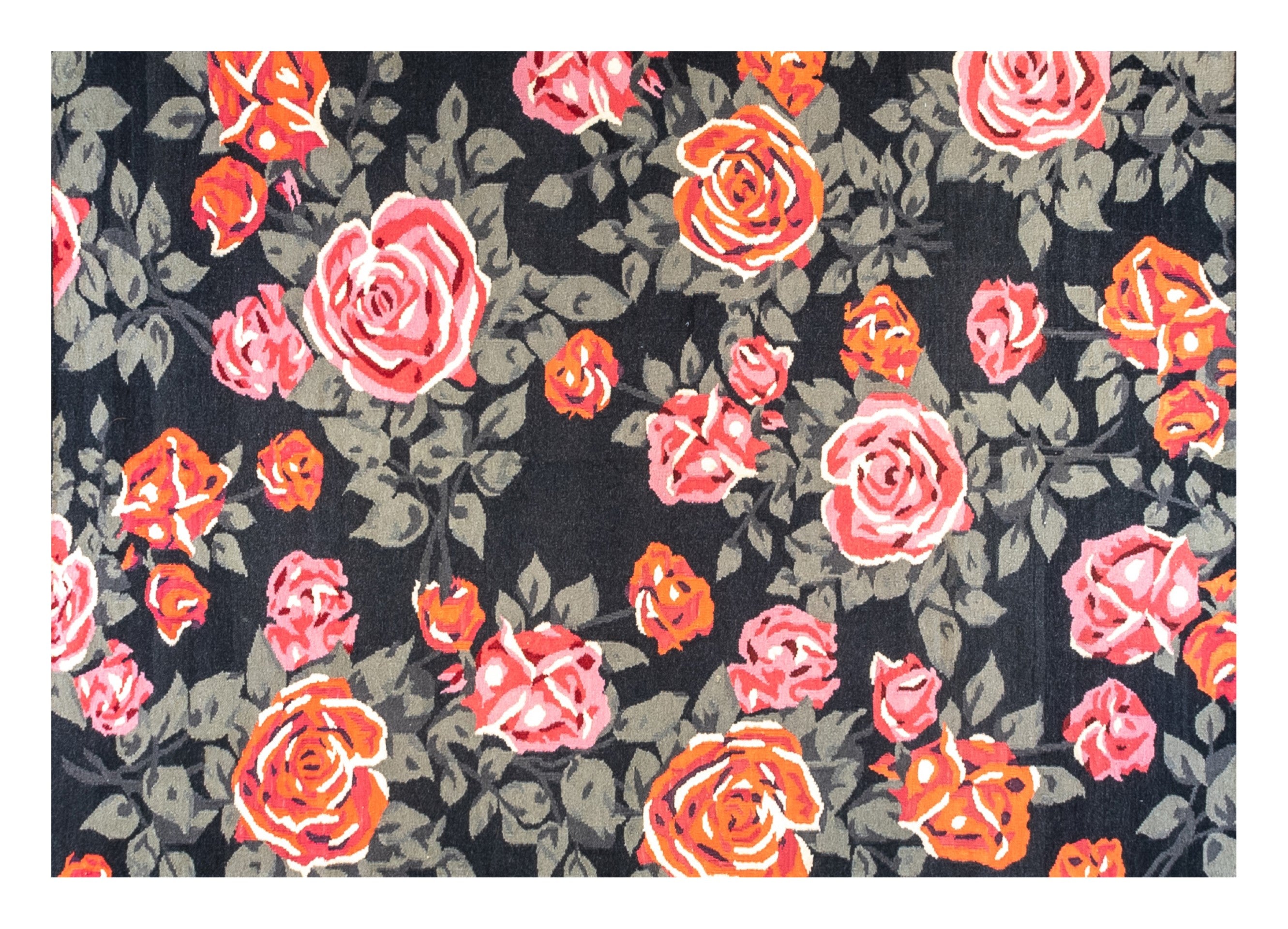 PERSIAN FLOWERY KILIM CARPET