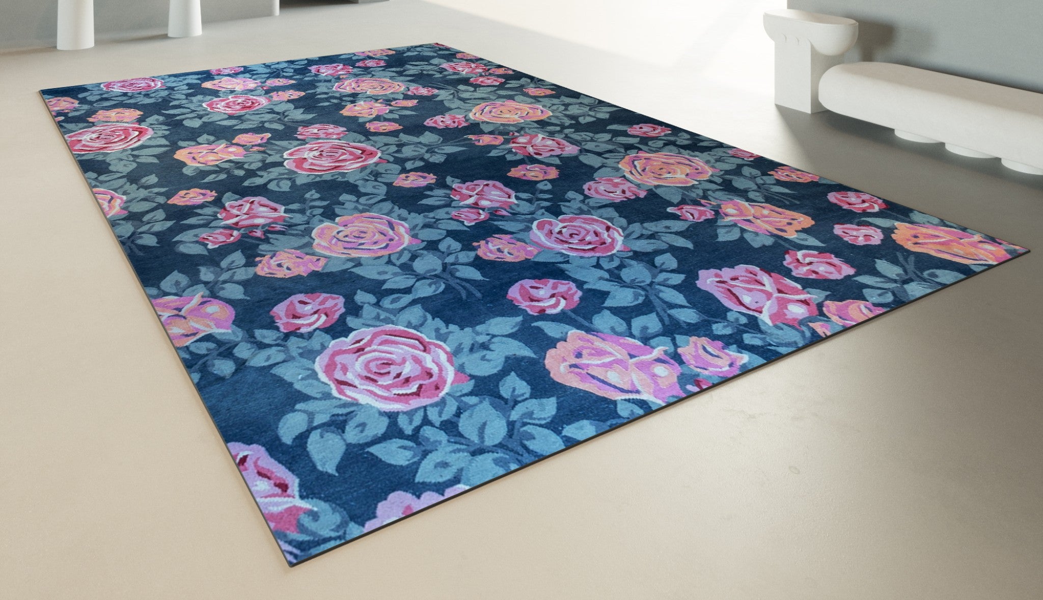 PERSIAN FLOWERY KILIM CARPET