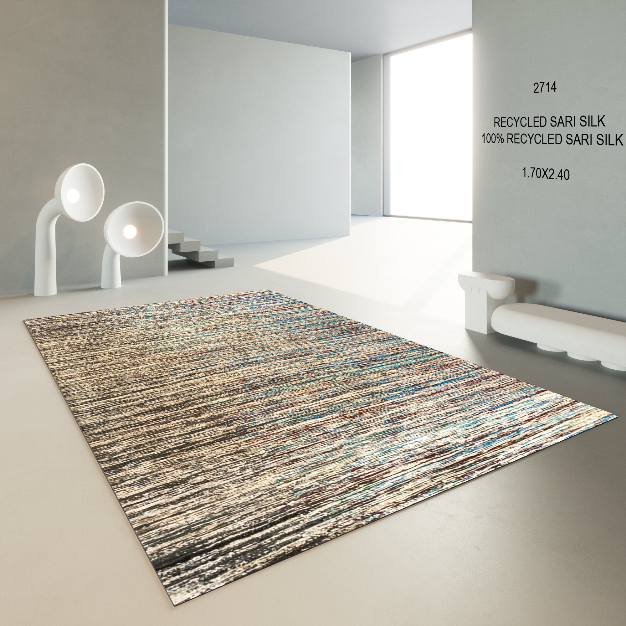 RECYCLED SARI SILK CARPET